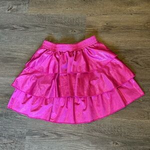 Sparkling Pink Layered Kids Skirt